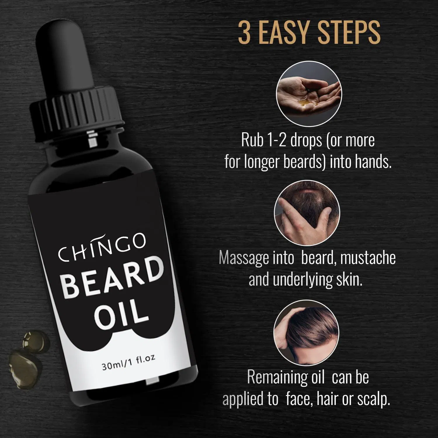 Smooths Repairs Damaged Hair Follicles Growth Promote Mens Beard Oil