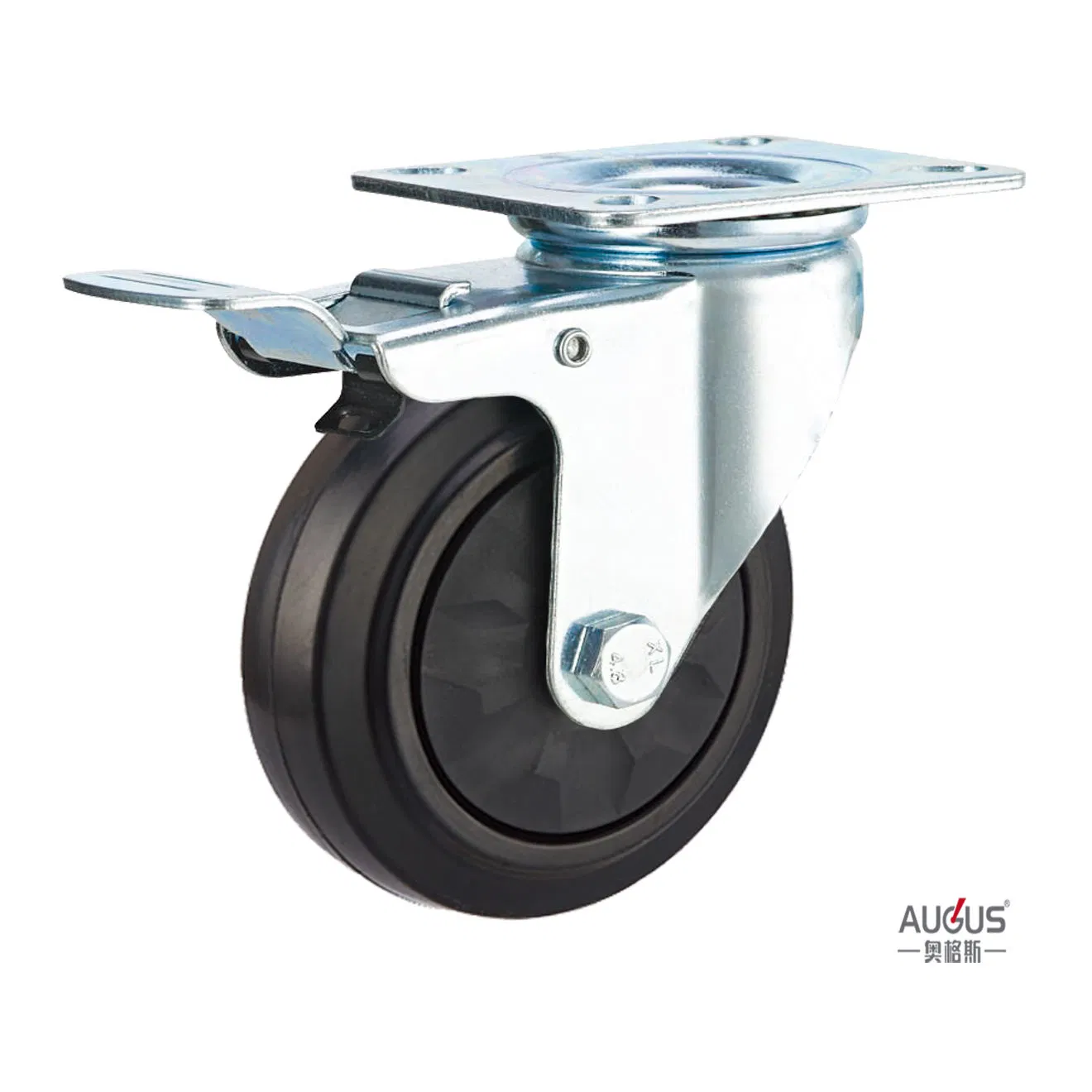 Black Elastic Glue Material of Double Bearing Caster Wheel