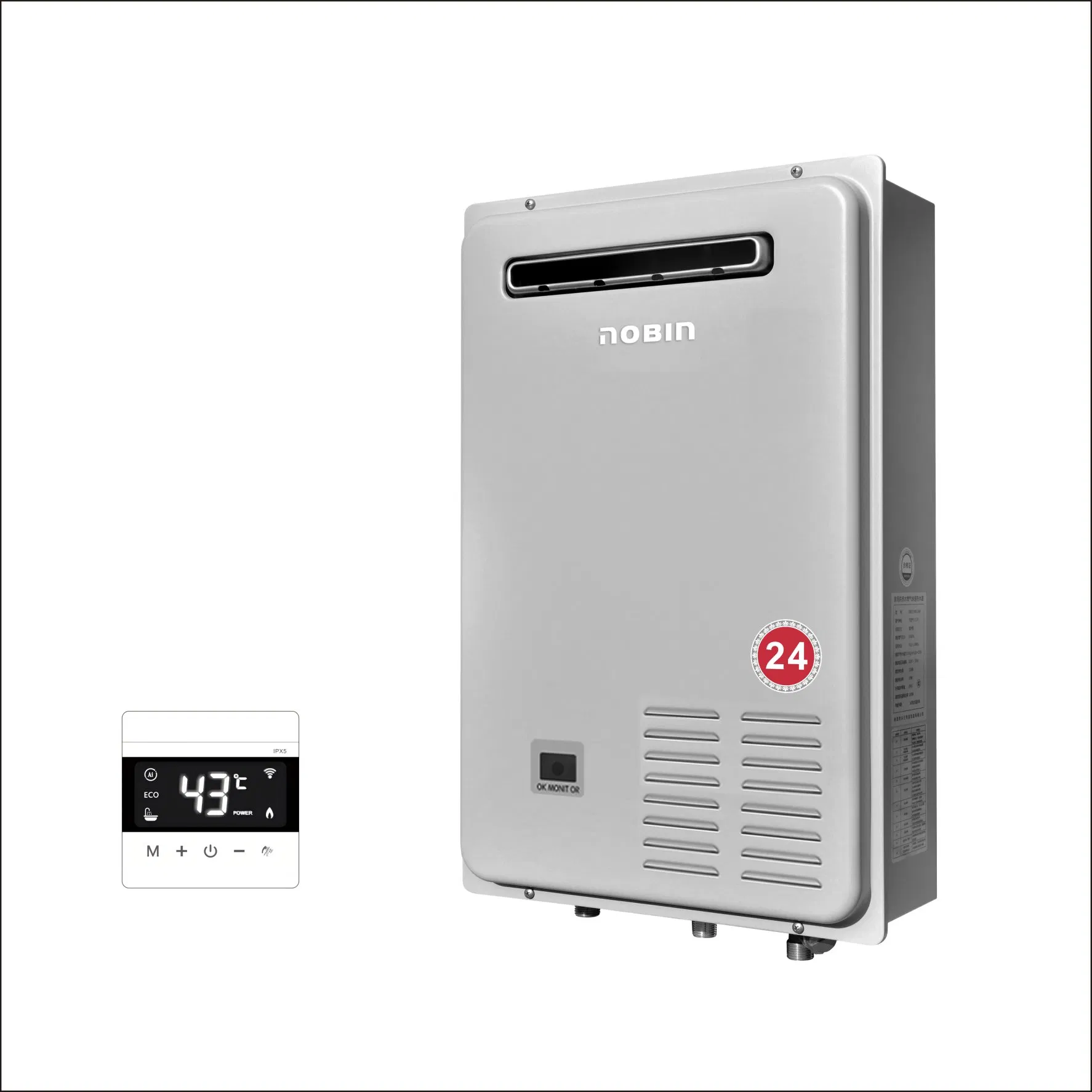 Outdoor Forcedexhaut Compact Gas Water Heater with 24L Hot Water Output