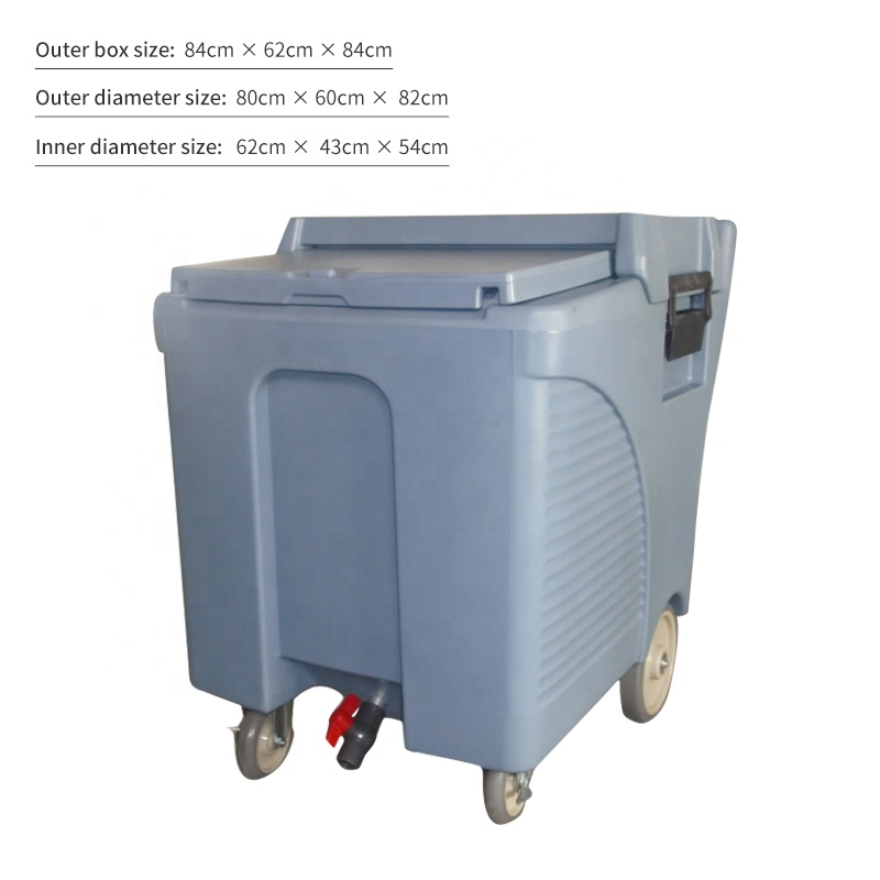 Hotel Restaurant Supplies Plastic Ice Cube Storage Cart Ice Caddy Container