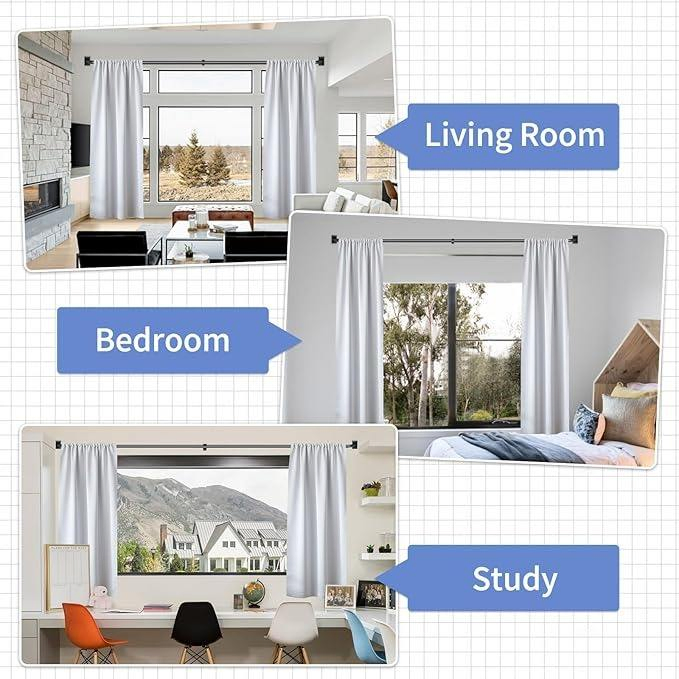 Hot Selling Single Blackout Adjustable Curtain Rod Curtain Corner Bend Metal