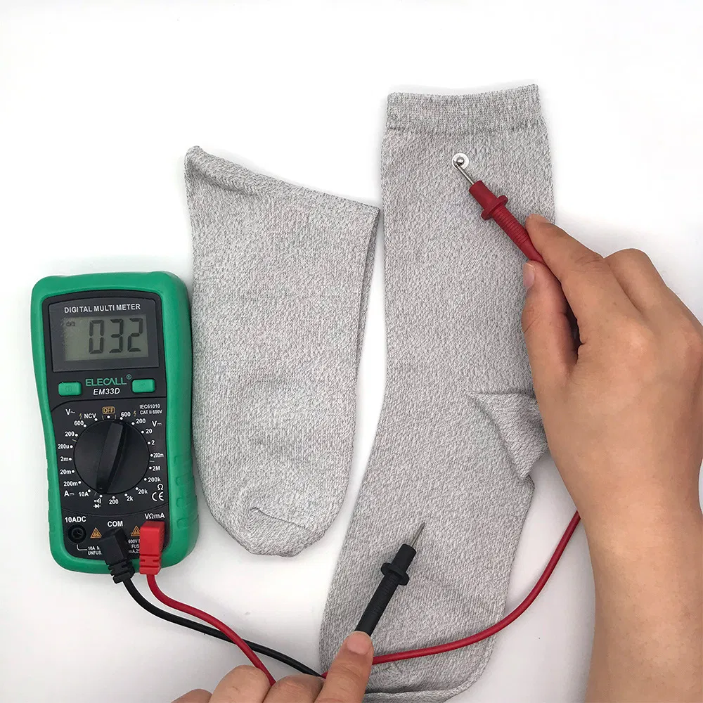 Tens EMS Electric Foot Massage Therapy Sock Cable Electrode Pads Conductive Silver Fiber Socks for Digital Massager Muscle Relax