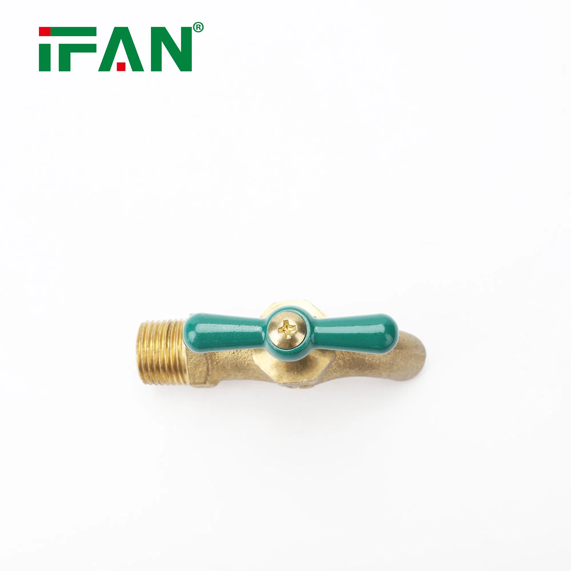 Кран для стиральной машины Ifan 1/2 дюйма, латунь, зеленая ручка