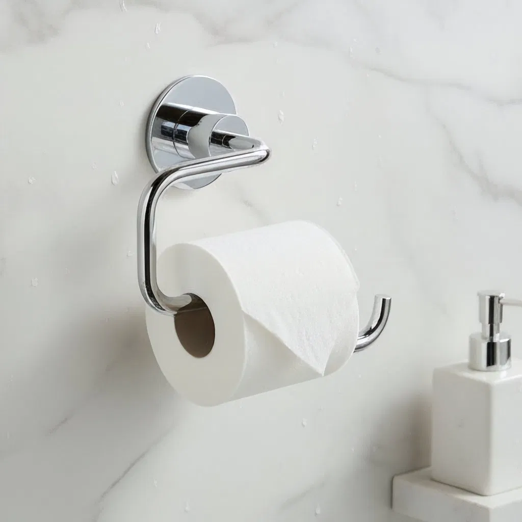 Полотенцедержатель 60 см, серебристый, самоклеящийся