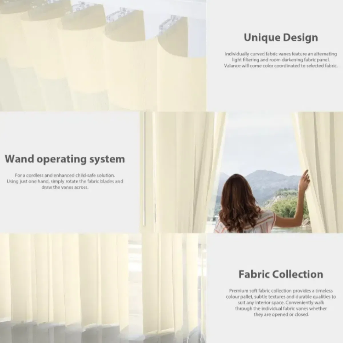 New design Durable Aluminum Track UV Protection Manual Vertical Blind for Windows