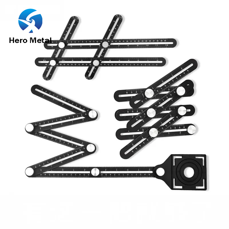 Adjustable Tile Hole Measuring Tool Multiple Opening 6 Folding Ruler Tile Hole Locator