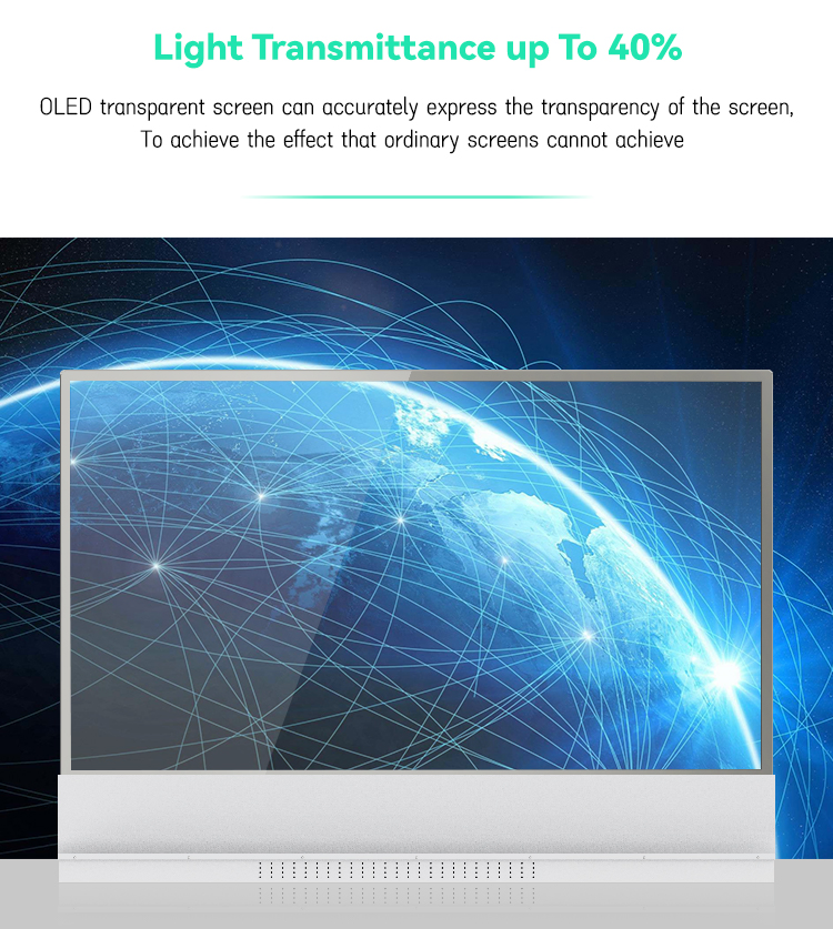 Прозрачный OLED дисплей для рекламы с сенсорным экраном