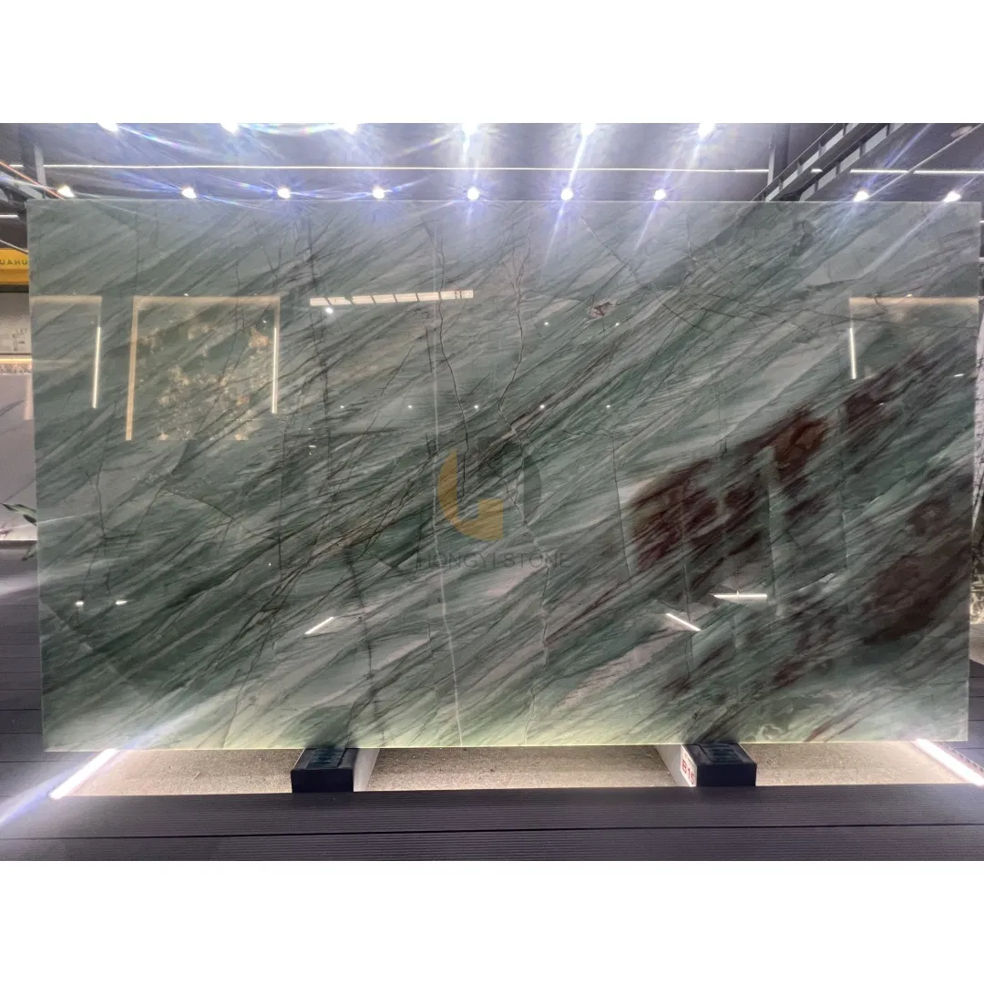 Brazil Natural Stone Unique Patterns Green Quartzite Slab