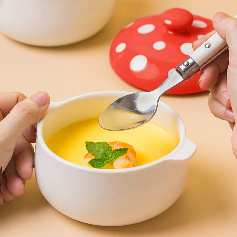 Funny Small Mushroom Baking Bowl Kid Soup Bowl Ceramic Steamed Egg Bowl