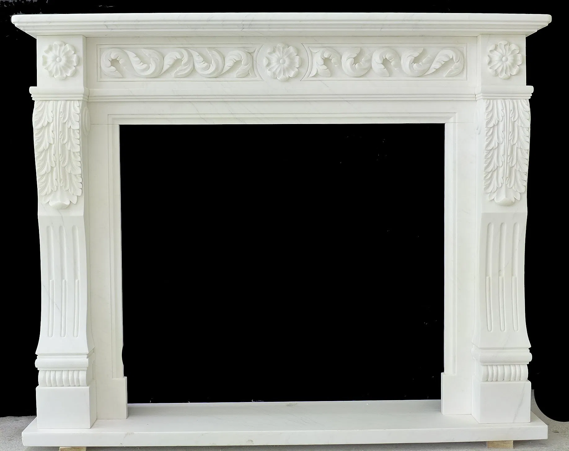 Indoor Carved Cultured Marble Fireplace