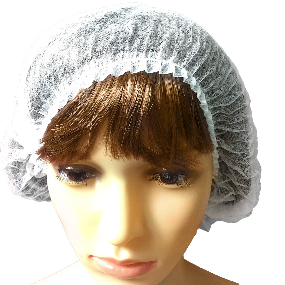 Disposable Non-Woven Bouffant Caps with Elastic Stretch Hair Head Cover Net Medical/Labs/Nurse/Food Service/ Health/Hospital