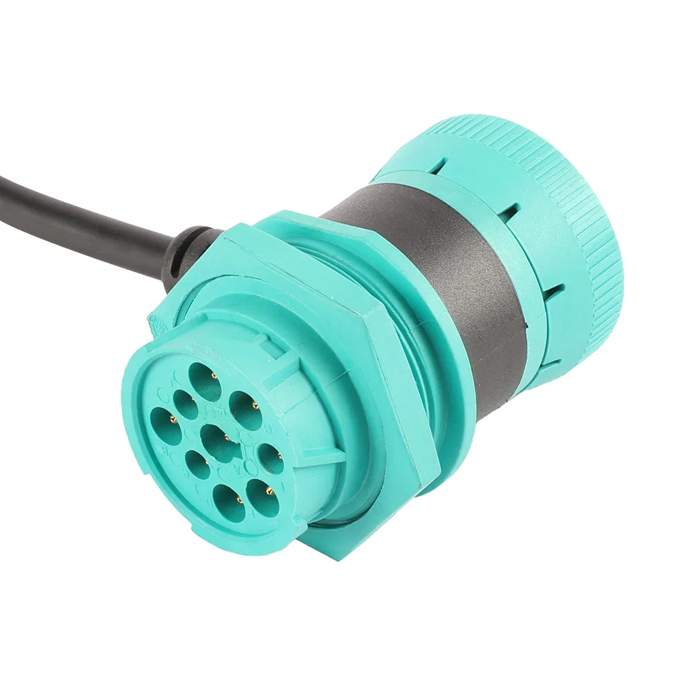 Custom J1939 9-Pin Dual Head to OBD2 Female Right-Angled Split Y Cable