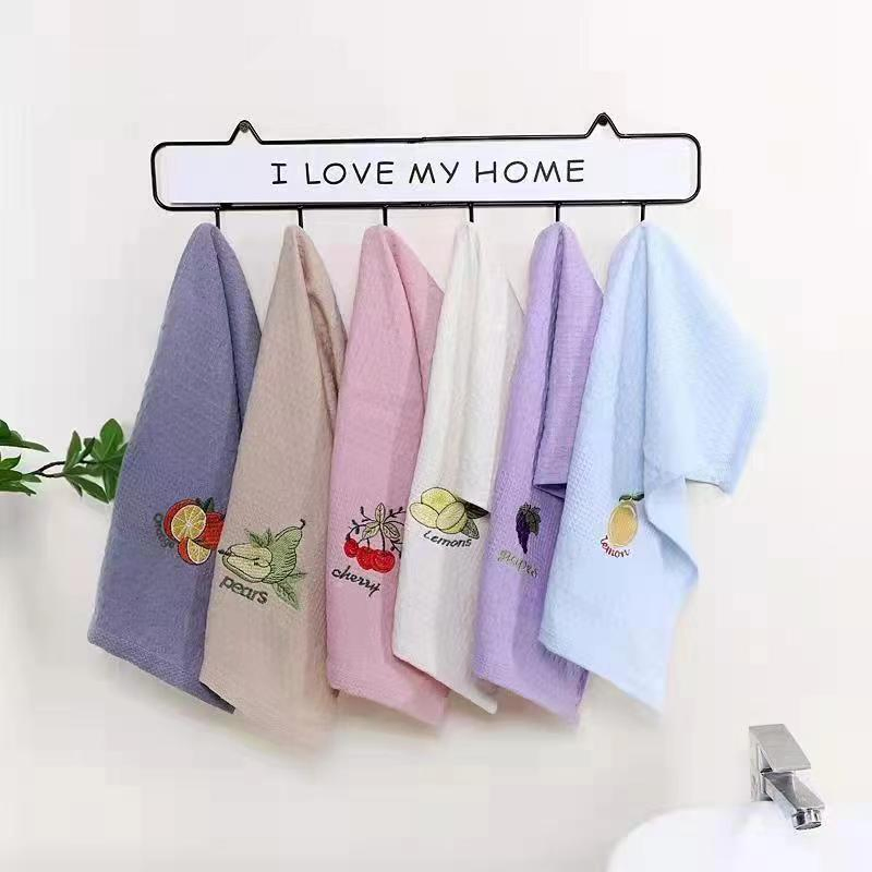Kitchen Towel Hot Transfer Printing and Plain Colors Tea Towel Cotton Soft Printed Square Napkin Custom Logo Promotional Tea Towel