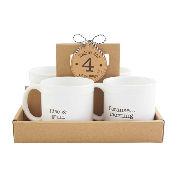 White Porcelain Mug Set for Parties and Gatherings