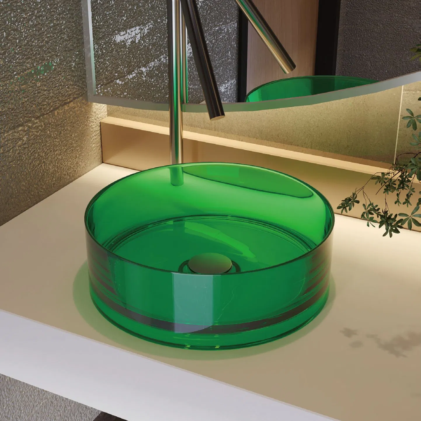 Стильная акриловая раковина для ванной комнаты