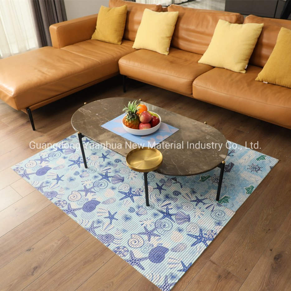 Comfortable Non Slip Carpet Rugs PVC Foam Printed Anti Slip Floor Mat for Kitchen and Living Room