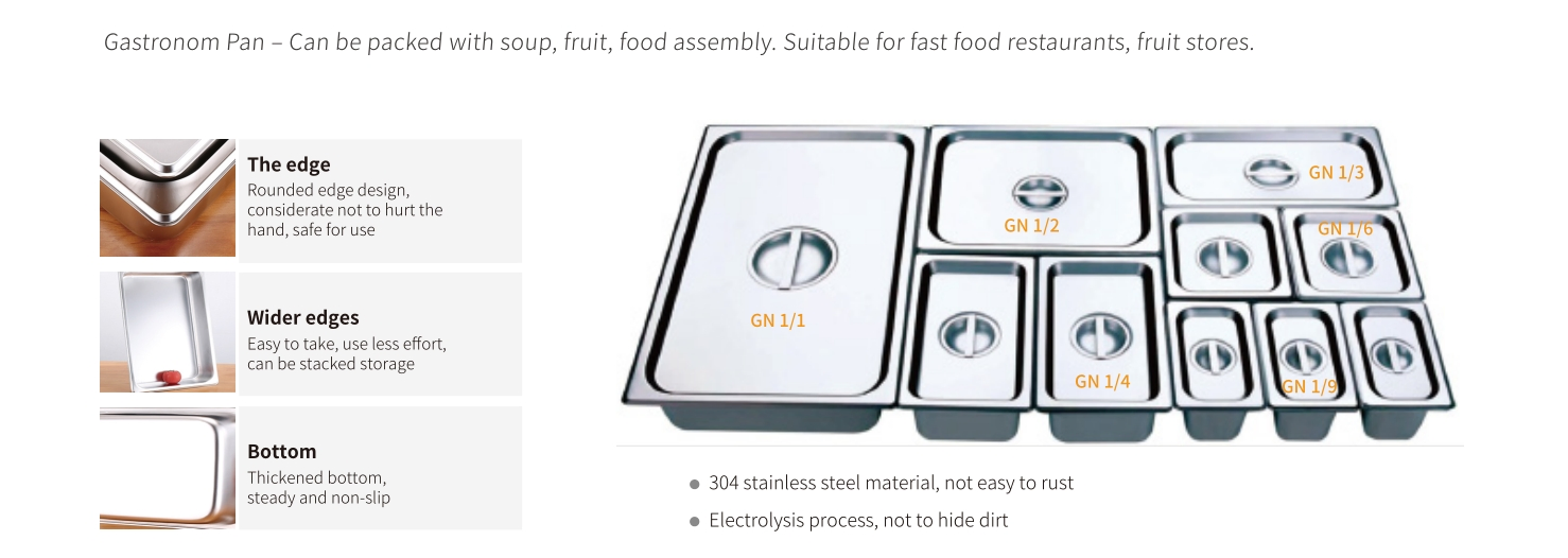 Gn Pan Food Gastronorm Containers for Hotel Catering Kitchens