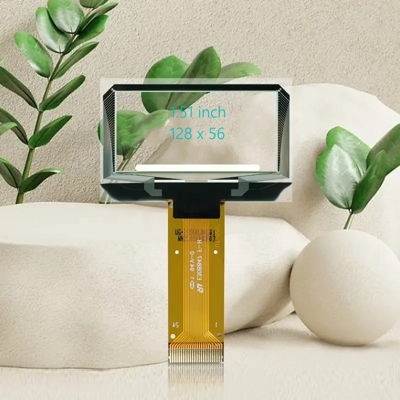 1.51 Inch 128X56 Transparent OLED Display SSD1309 24 Pin Spi/Iic Interface Blue Color Pmoled Screen