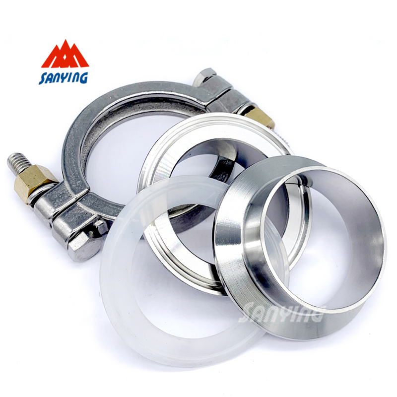 Customized Stainless Steel Heavy Tri Clover High Pressure Clamp Bolted with Copper Nut Fittings