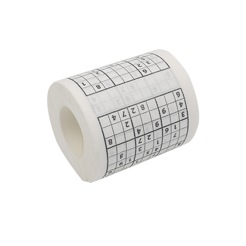 Factory Direct Sale Fun Sudoku Printed Toilet Napkin Paper Towel Roll