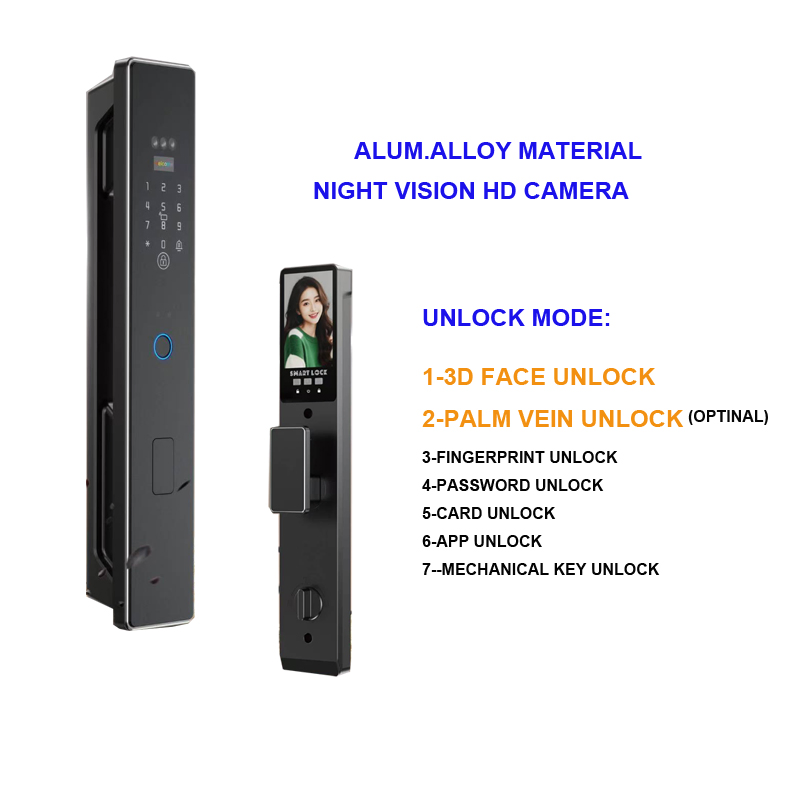 CNC Precision Carving 3D Face Recognition Smart Lock