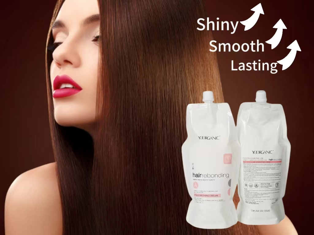 Professional Moisturizing Hair Straightening Perm Lotion Permanent Hair Rebonding Cream for Salon Use 1000ml*2