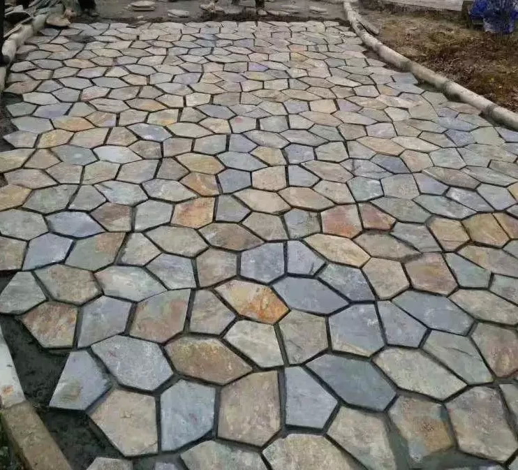 Black/Blue/Yellow Rusty Slate Crazy Paving Stone Pattern for Walkway Pavers