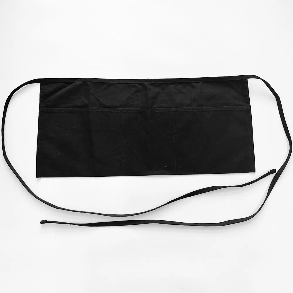 High Quality Black Unisex Restaurant Uniform Workwear Waist Apron