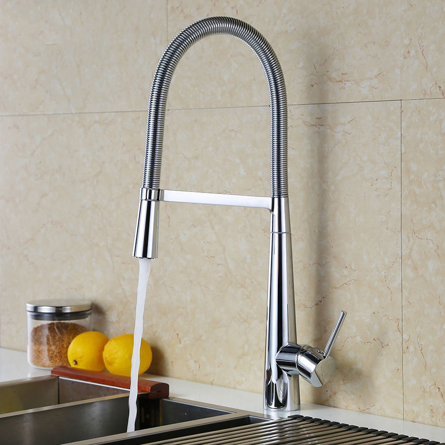 Chrome Flexible 360 Degree Swivel Cold and Hot Wate Kitchen Sink Faucets