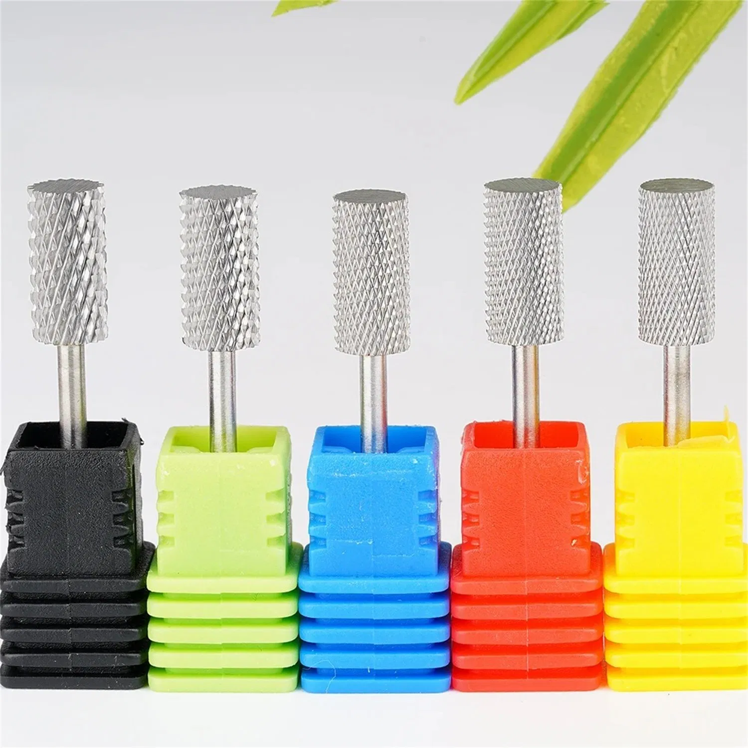 6.5mm Large Barrel Bit Nail Drill Bits Set Remove Hard Gel Nail Drill Machine Use Tungsten Carbide 5 in 1 Nail Drill Bits