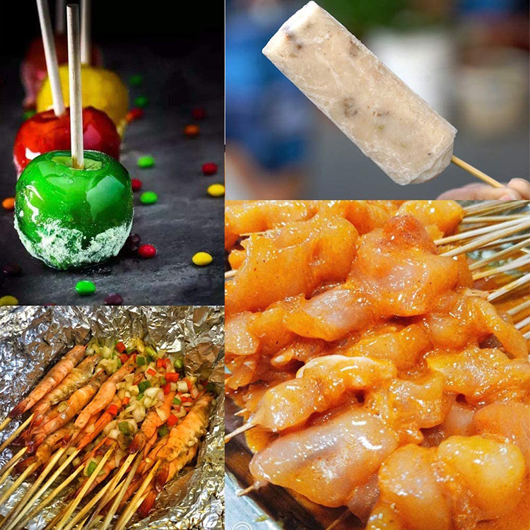 BBQ High Quality Natural Round Bamboo Sticks Cheap Disposable Bamboo Skewer