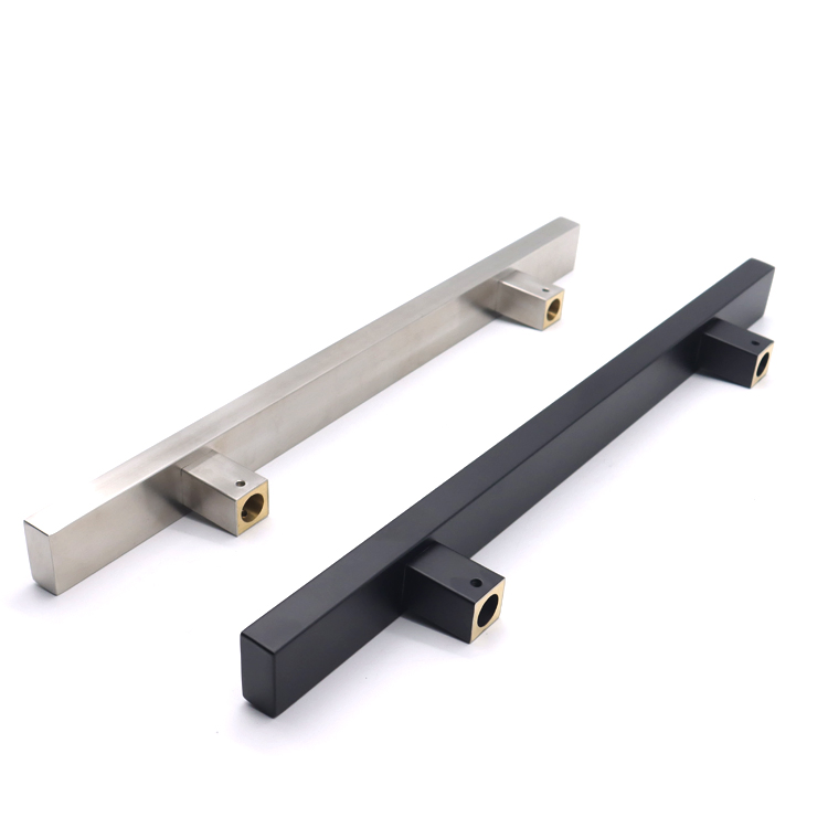 Modern Door Handle Stainless Steel Matte Black Square Glass Door Pull Handles
