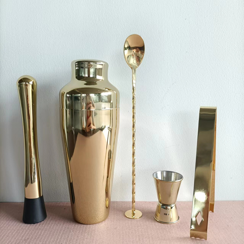750ml Natural Stainless Steel Silver Color Bartender Kit Cocktail Shaker Set