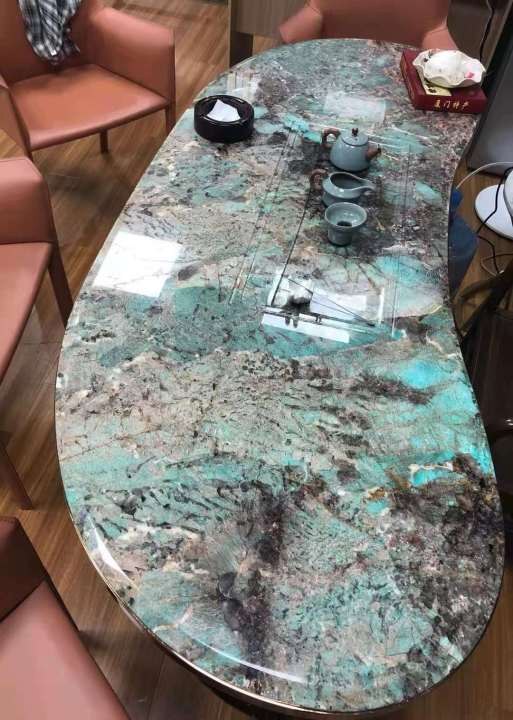 2024 Popular Amazon Green Stone Big Slab for Hotel