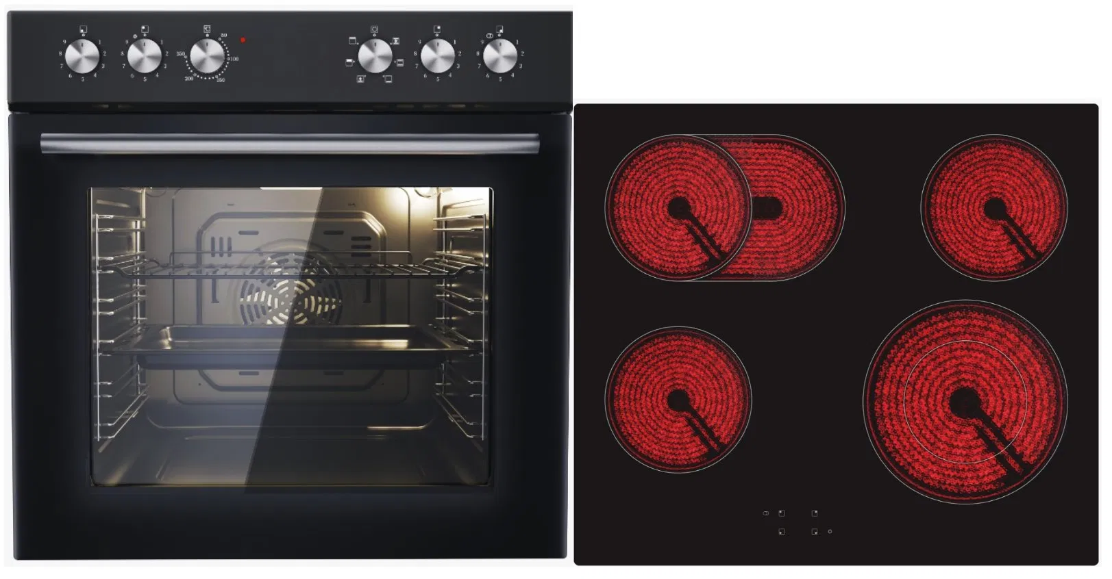 Combiset Oven 6 Function Built-in Electrical Oven & 4 Zones Ceramic Hob
