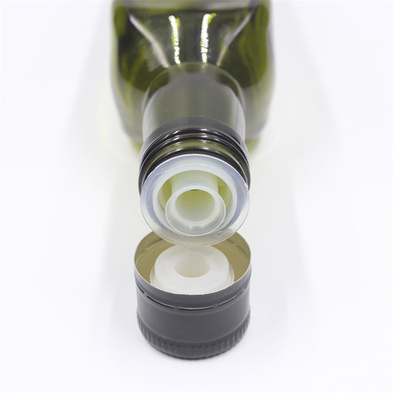 Olive Oil Bottle Green and Clear Square Glass Cooking Oil Antique Green 750ml Oil Bottle