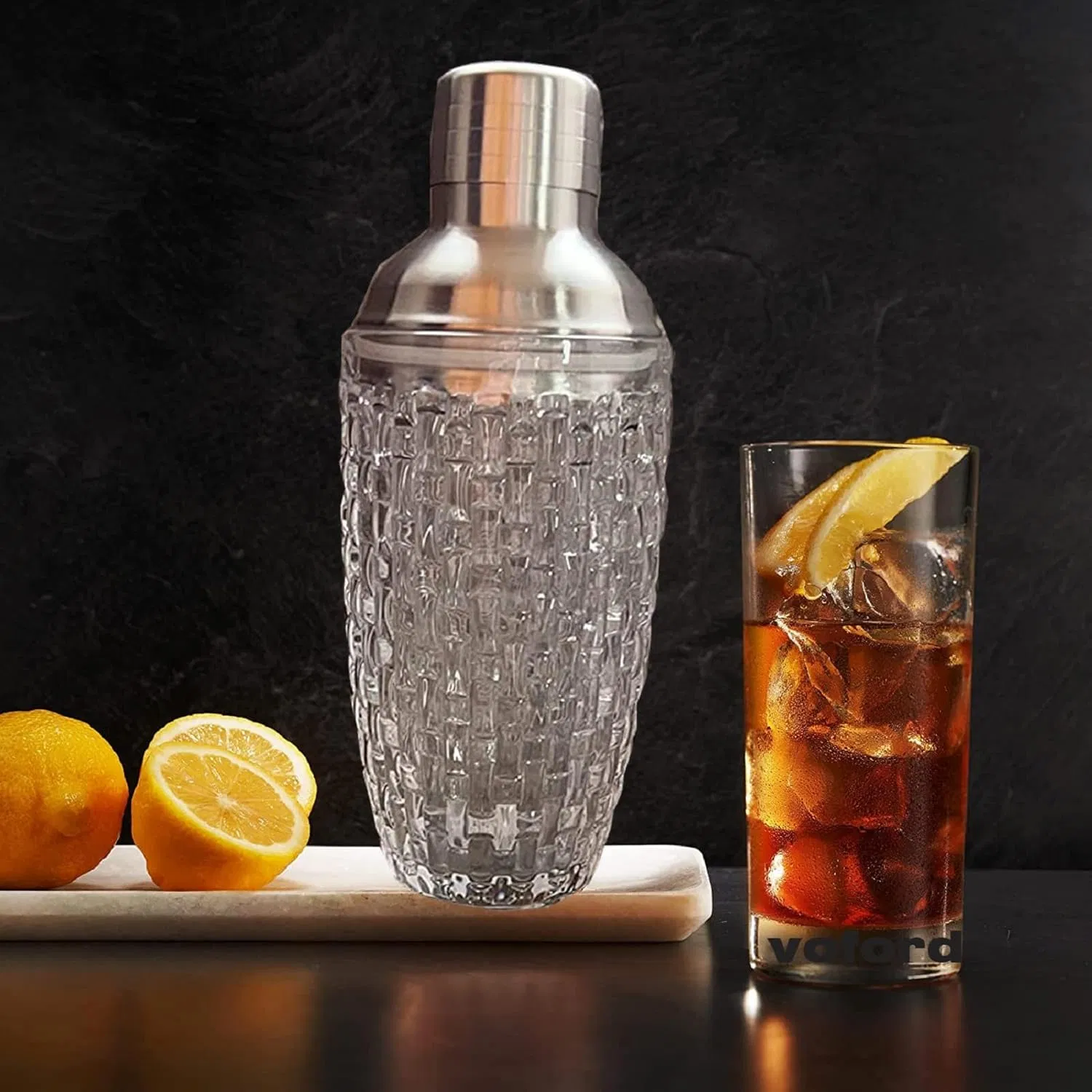 Premium 350ml Glass Cocktail Shaker for Professional Mixology