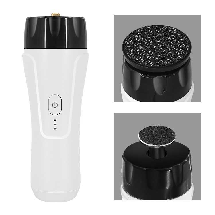 USB Rechargeable Foot File Callus Remover Machine Adjustable Speed & 2PCS Grinding Heads