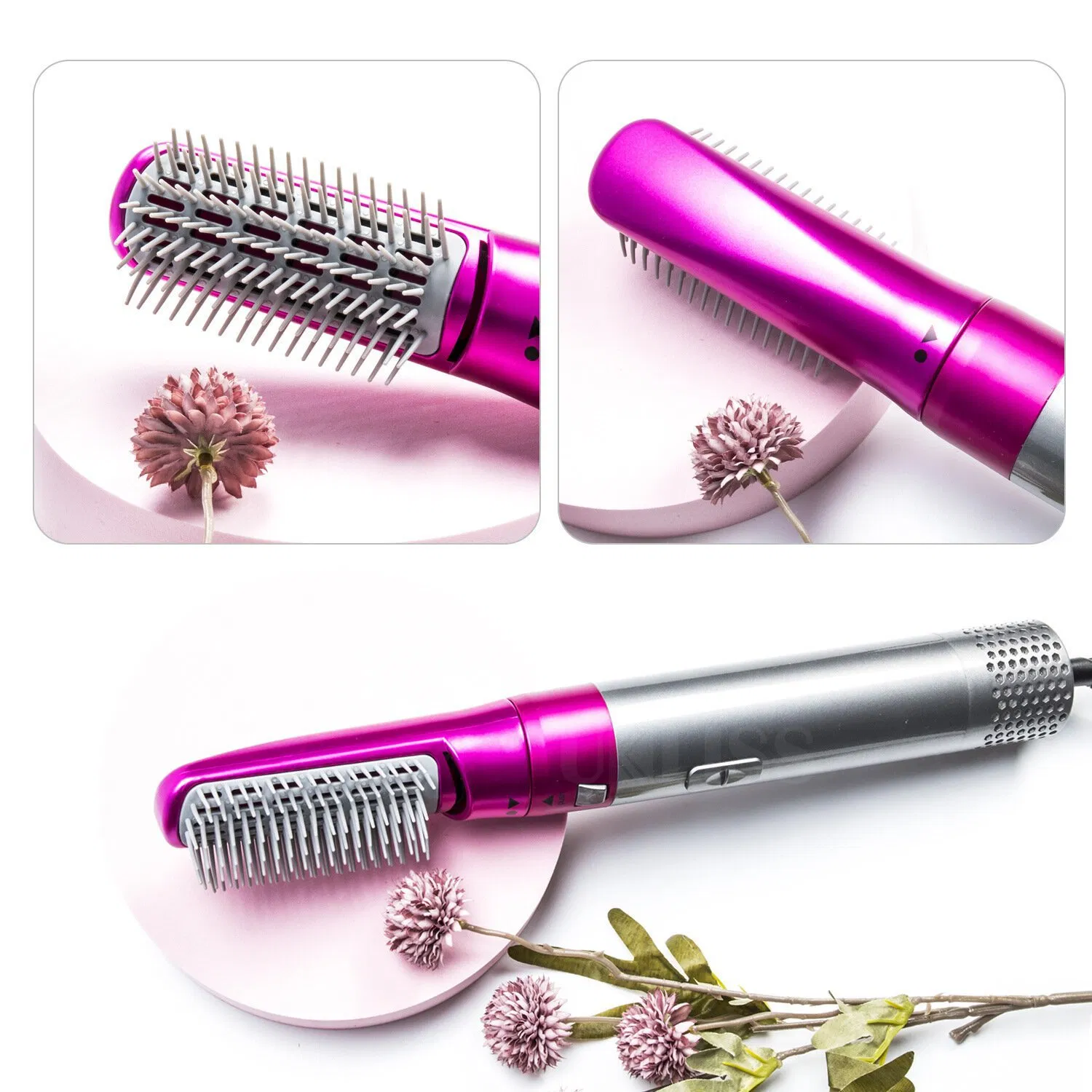 Hair Curler Curling Iron Detachable Brush Kit 5 in 1 Electric Blow Dryer Comb Hair Dryer Brush for All Hair Types