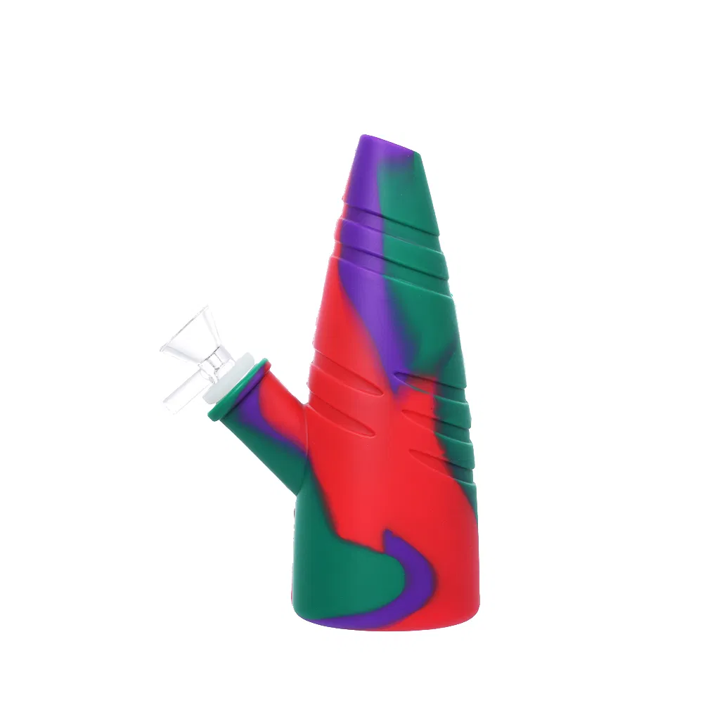 6" Rainbow Fire Pattern Cone Shaped Silicone Pipe