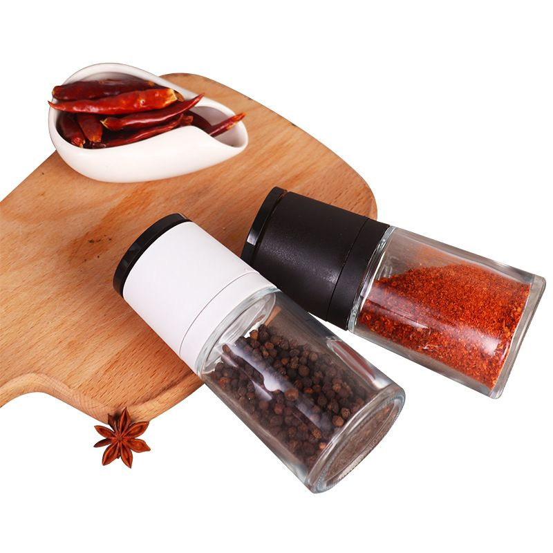 100ml Ceramic Core Spice Grinder Bottle Manual Plastic Salt and Pepper Mill Core Herb Grinder Lid Set