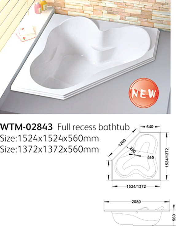 Угловая акриловая ванна Diamond Corner