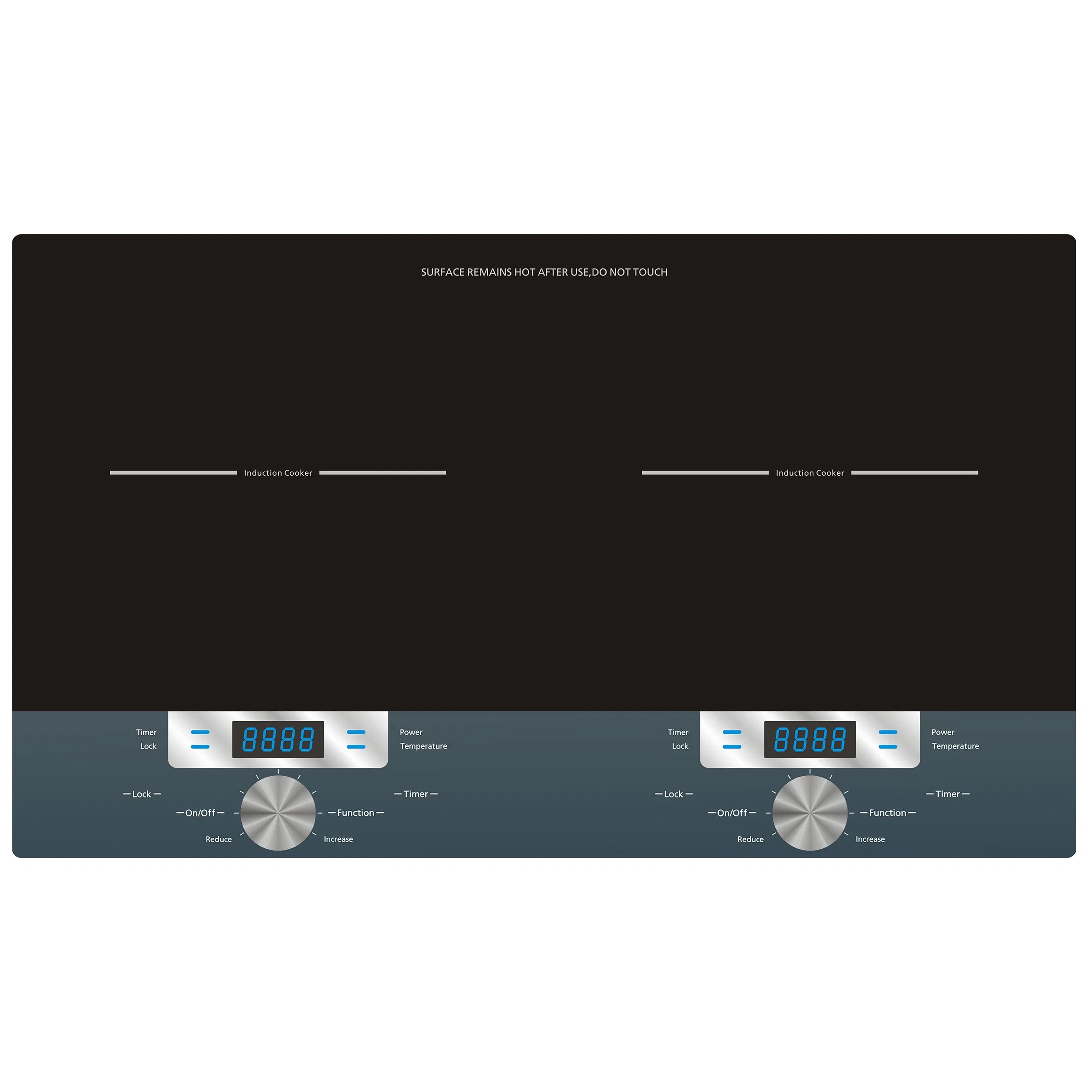 Best Double Burner Induction Cooktop with Knob Design Blue LED Display Sensor Touch Control Strong Plastic Body