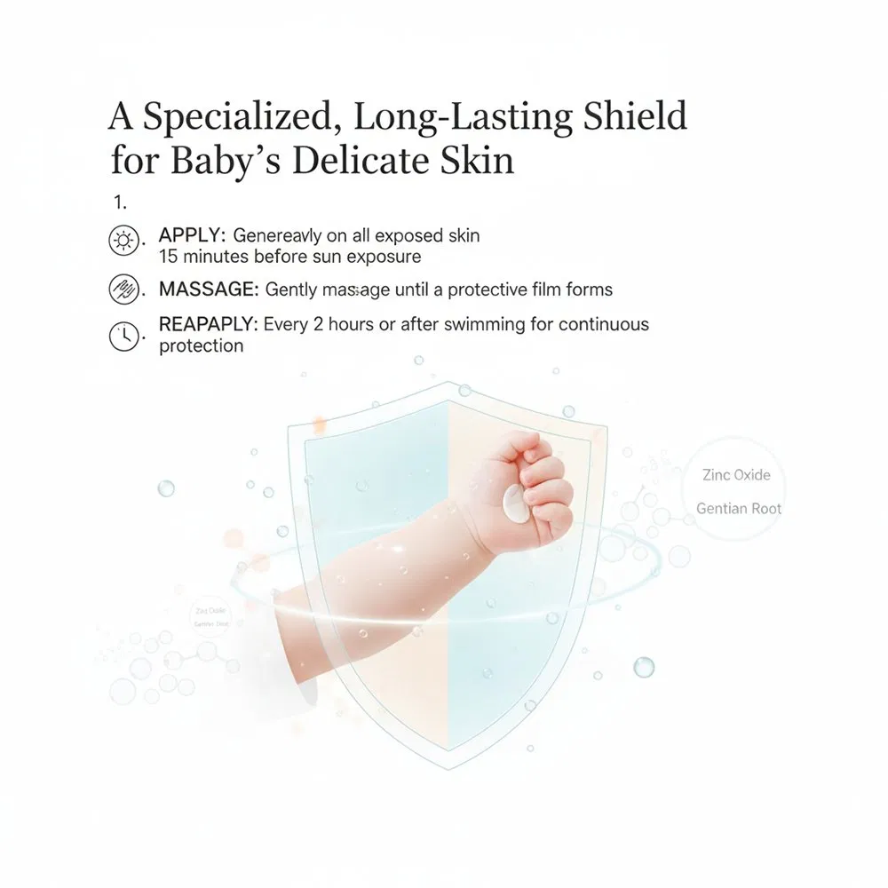 Natural Baby Sunscreen Gentle Broad-Spectrum UV Protection Hypoallergenic Moisturizing