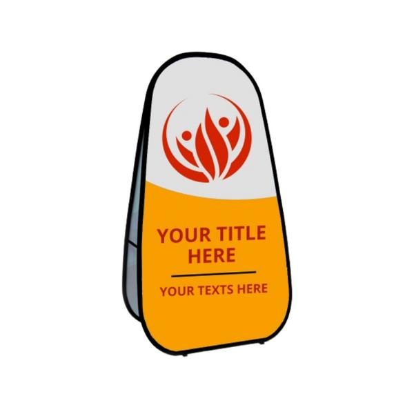 Custom Outdoor Sports Oval Vertical Triangle Shape Pop up Banner Display Stand