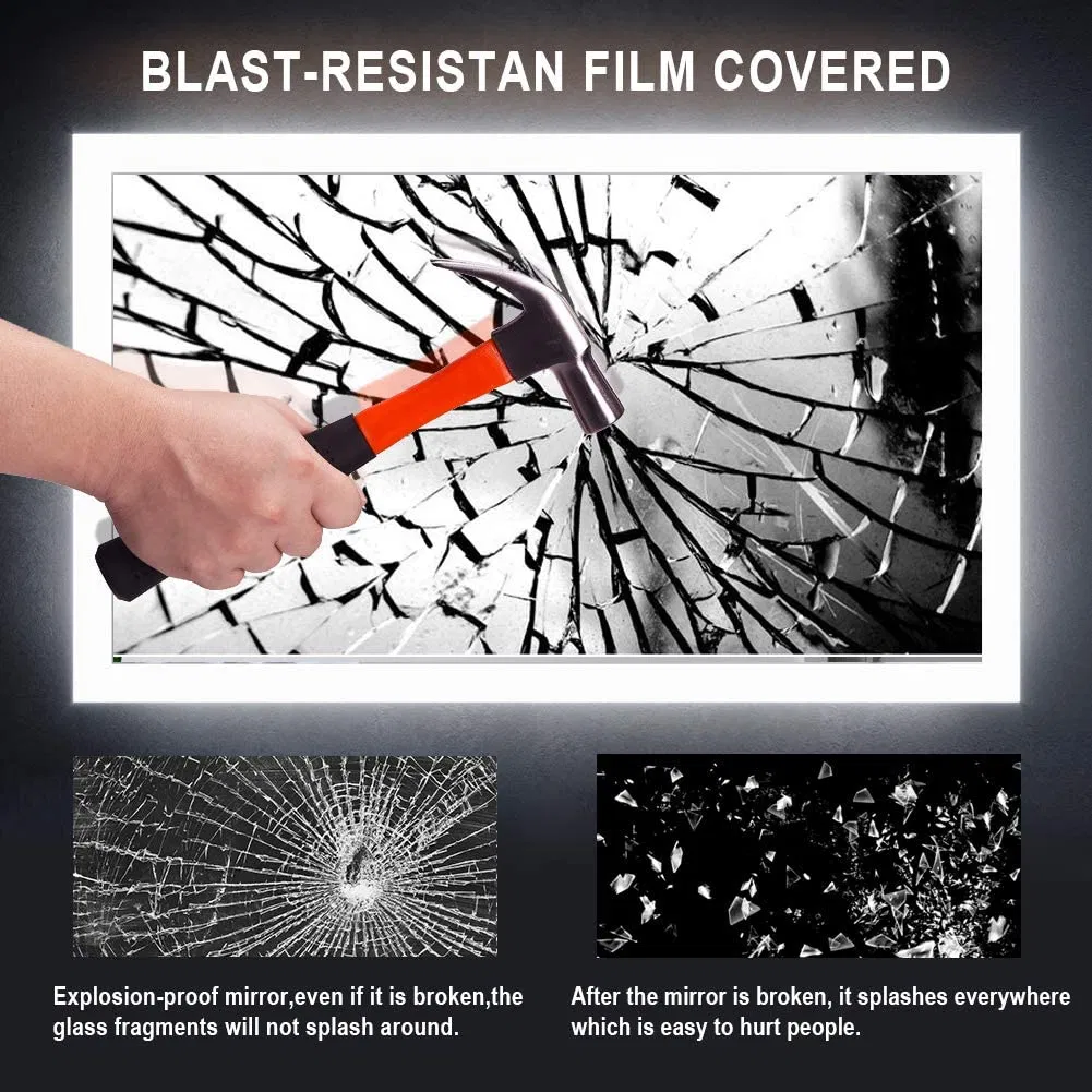 Chic Round LED Wall Mirror with Sleek Metal Frame Design