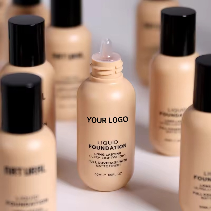 Cosmetics OEM Makeup Set Foundation and Foundation Brush 2 in 1 Set Private Label Liquid Foundation Professional Makeup Manufacturers