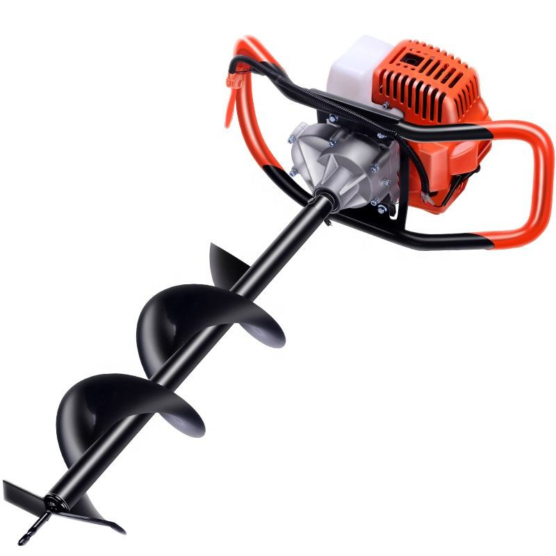 52cc Borer Ground Drill 3 Bits + Extension Earth Auger