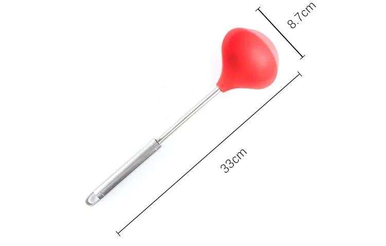 Silicone Chef Kitchen Utensil Nonstick Heat Spoon with Stainless Steel