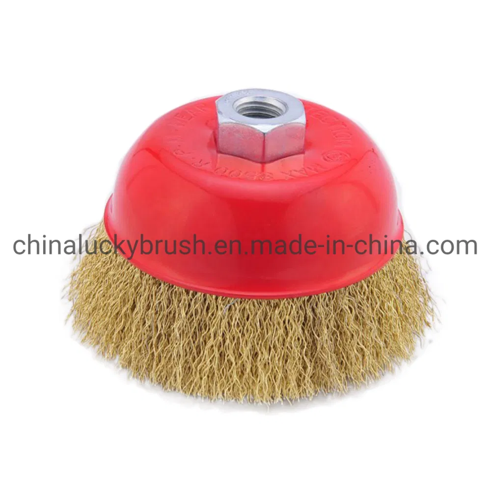 3inch Crimped Wire Cup Brush with M10X1.5 Thread (YY-593)